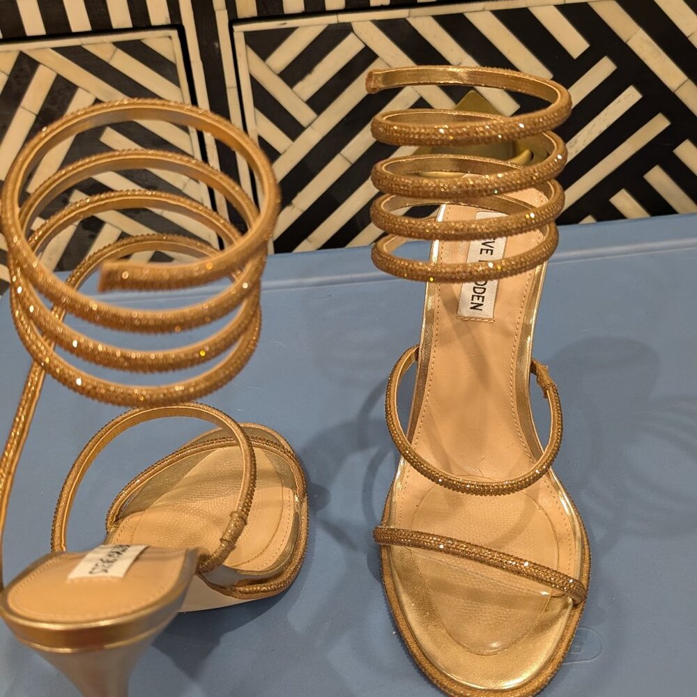 Steve Madden Bold Bronze Rhinestone Spike Heel